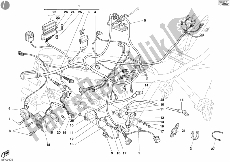Wszystkie części do Wi? Zka Przewodów Ducati Supersport 800 SS USA 2005